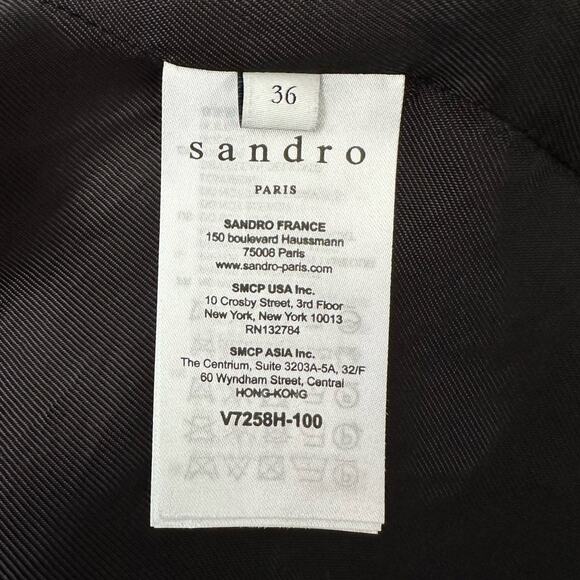 Sandro Paris Dark Green Plaid Wool Blend Double Breasted Blazer Size 36 … - Picture 9 of 11